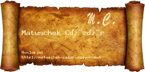 Matuschek Cézár névjegykártya